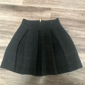 Ginger G Black Textured Mini Skirt with Gold Zipper - Size S - Chic & Flattering